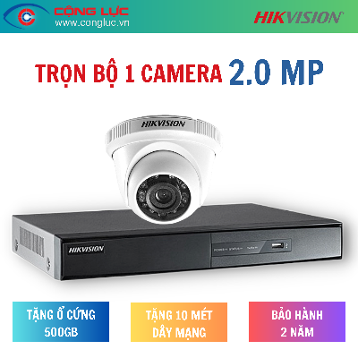 Trọn bộ 1 Camera Hikvision 2.0MP